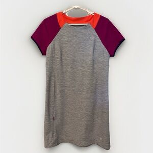 Title Nine Womens Unconventional Mini Dress Medium Gray Colorblock Short Sleeves